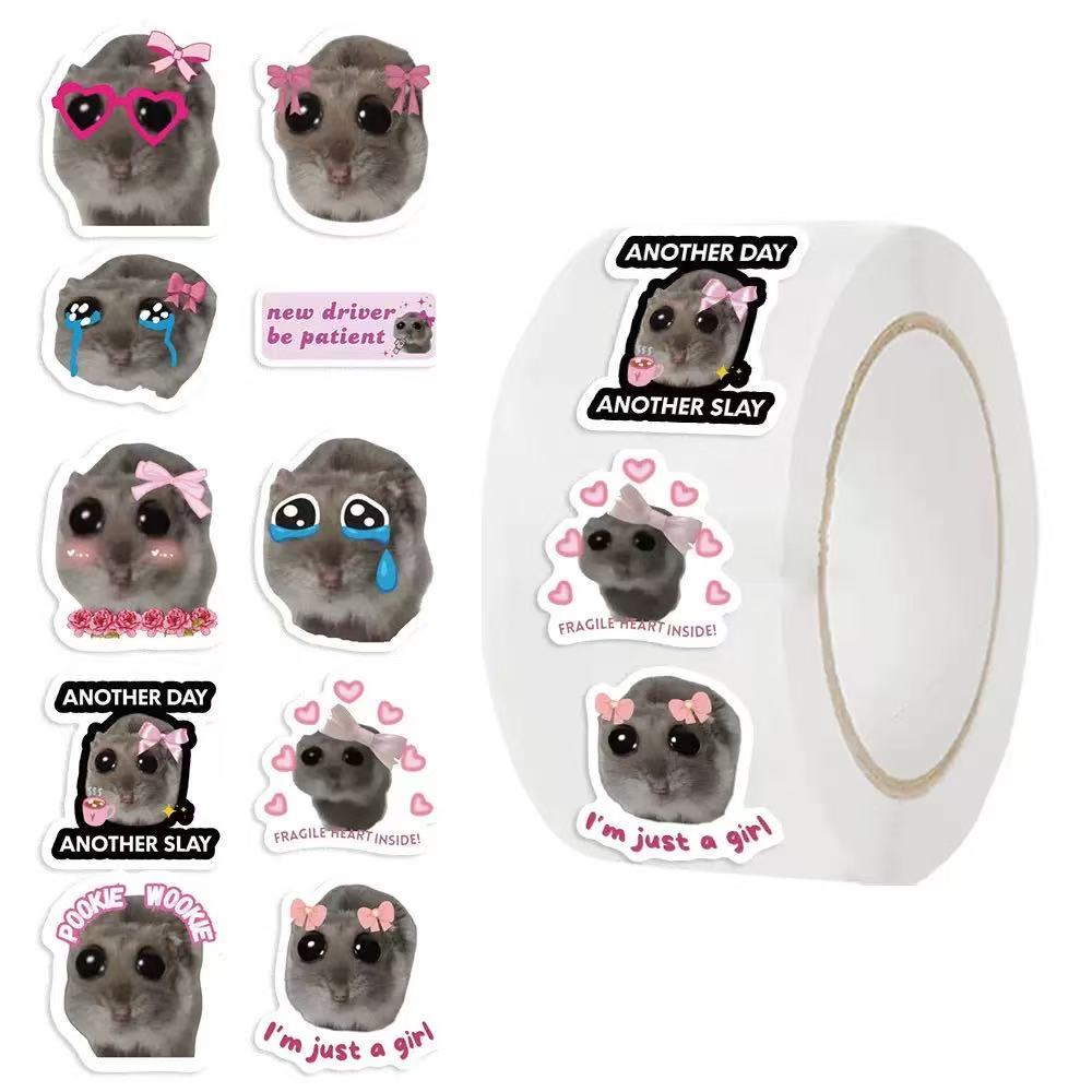 100-500pcs Ins Sad Hamster Car - Badminton Meme recension och pris