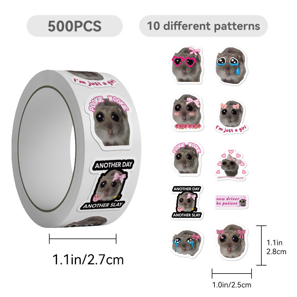 100-500pcs Ins Sad Hamster Car - Badminton Meme recension och pris