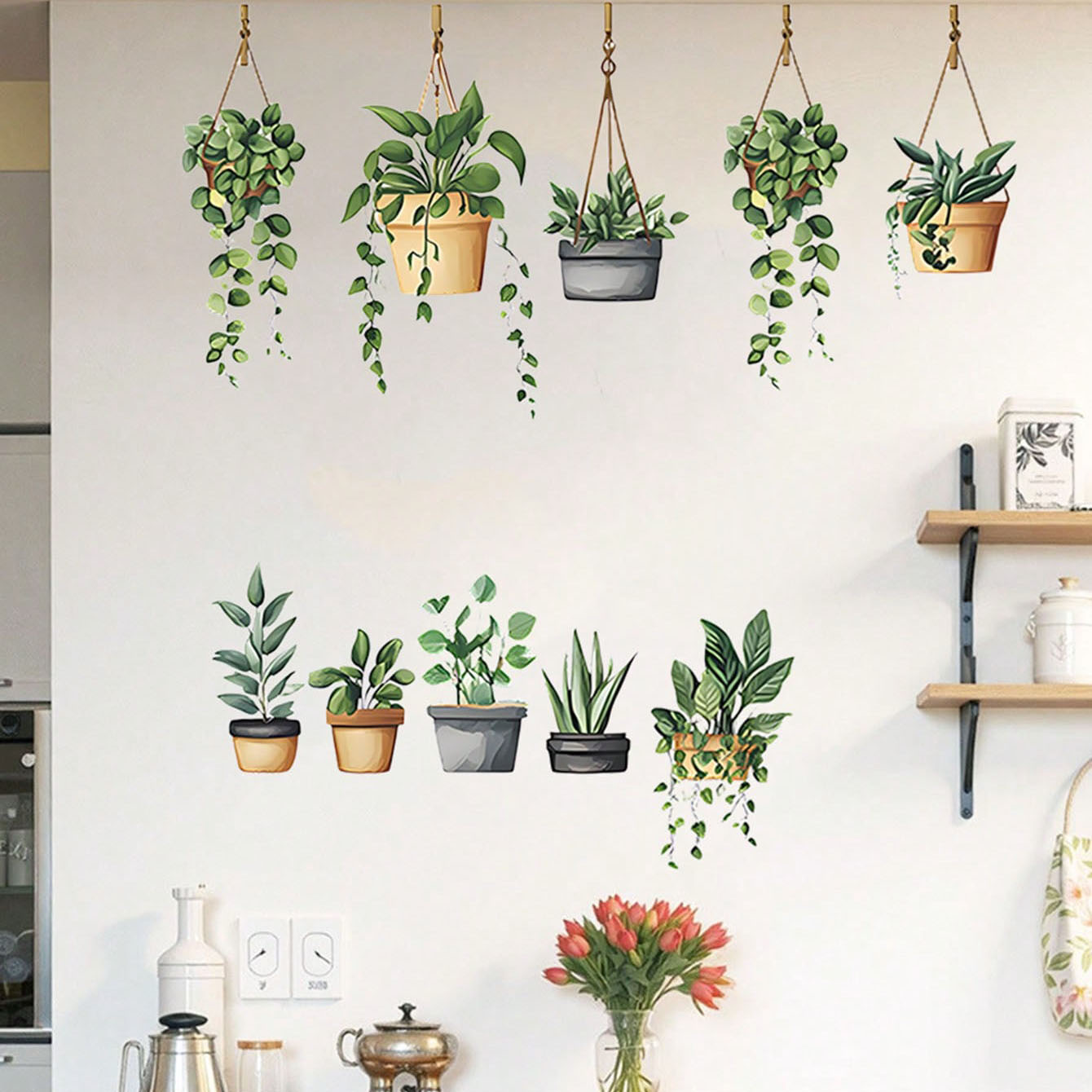 Hanging Green Potted Plant Wal - Badminton Live recension och pris