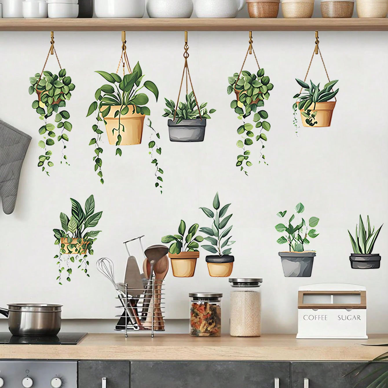 Hanging Green Potted Plant Wal - Badminton Live recension och pris